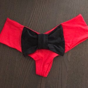 Red Lolli Bow Back Swim Bottoms